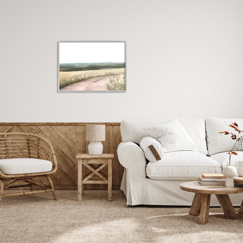 «Country Trail Scenery On Canvas» par Amy Hall, peinture, Estampe numérique Farmhouse, H 24 po x l 30 po x P 1,5 po