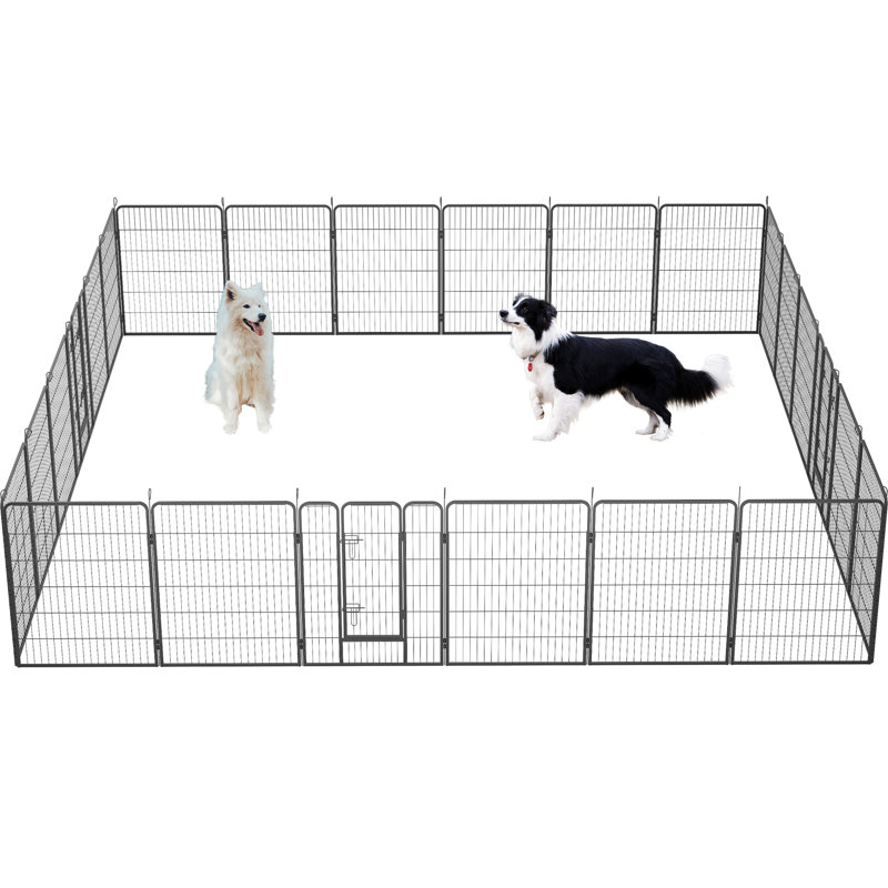 Clôture pliable pour chat 40 po - 24 panneaux, pour l'intérieur et l'extérieur, H 29,54 po x l 29,38 po x P 30,25 po