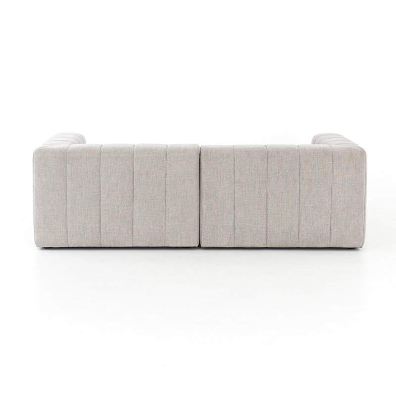 Grayson 88" Left Hand Facing Modular Sectional, Left Hand Facing, Gray Polyester