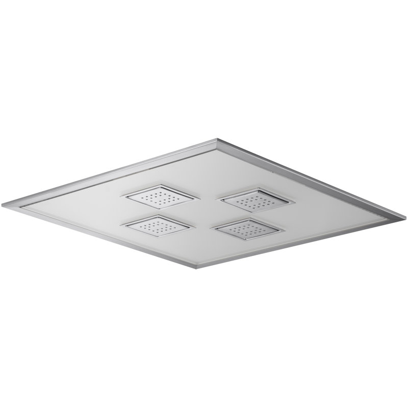 Watertile Ambient Rain Overhead Rain Shower for Dtv with MasterClean Spray Nozzle, Brushed Chrome