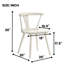 Chaise de salle à manger rustique en bois massif 2 pièces de style rétro, de couleur blanche et facile à assembler pour les pièces-824277745
