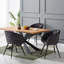 Goddard 4 Person Dining set - a Rectangular Wooden Dining Table with Metal Legs and a Set of 4 Quilted Velvet Dining Chairs for Dining Room - Modern Dining Table Set-2015197893-2015197888-2015197892