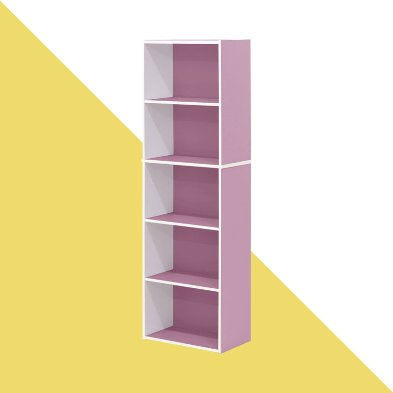 Aliesha Open Shelf Bookcase, Pink/White, 132.1cm H x 40.1cm W x 23.9cm D