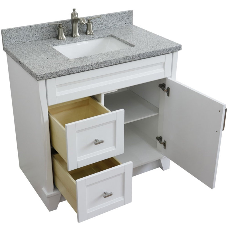 Ensemble de meuble-lavabo simple 37 po, gris, Blanc