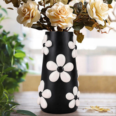 Décoration de vase noir et blanc