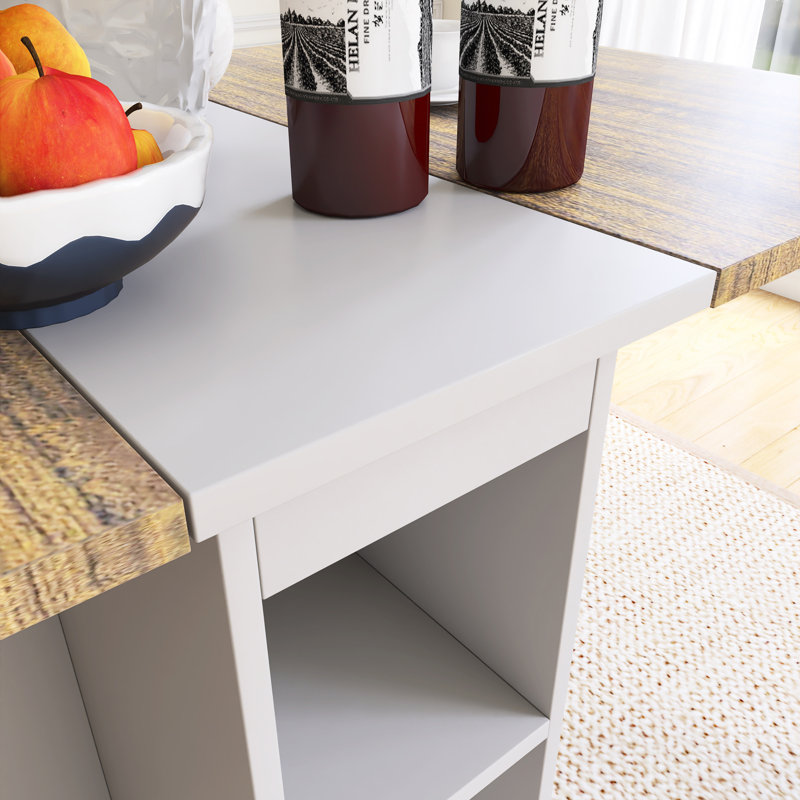 5-Piece Wood Top Folding Extendable Dining Table Set