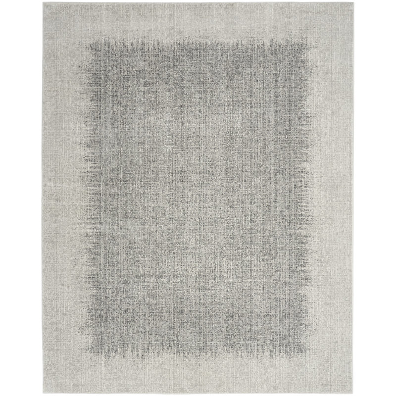 DKNY Grand Street Light Grey Modern Indoor Rug, Rectangle 6' x 9'