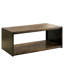 Este Table basse rectangulaire en bois noir mat avec cadre ouvert et tablette inférieure