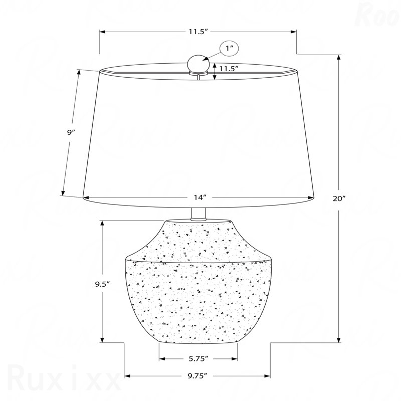 Table Lamp - 20"H, Cream Concrete Material
