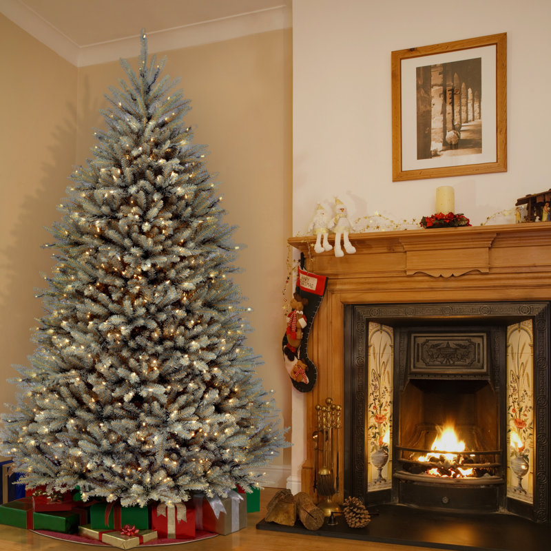 The Holiday Aisle® Dunhill Fir Blue Tree with Clear Lights, 91.2