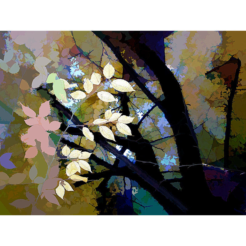" Yellow Leaves In The Forest " by Tom Kostes, 17.25" H x 21.25" W x 0.875" D