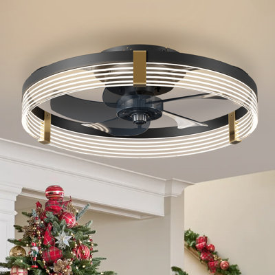 Ventilateur de plafond encastré à intensité variable avec lumières DEL Kordae