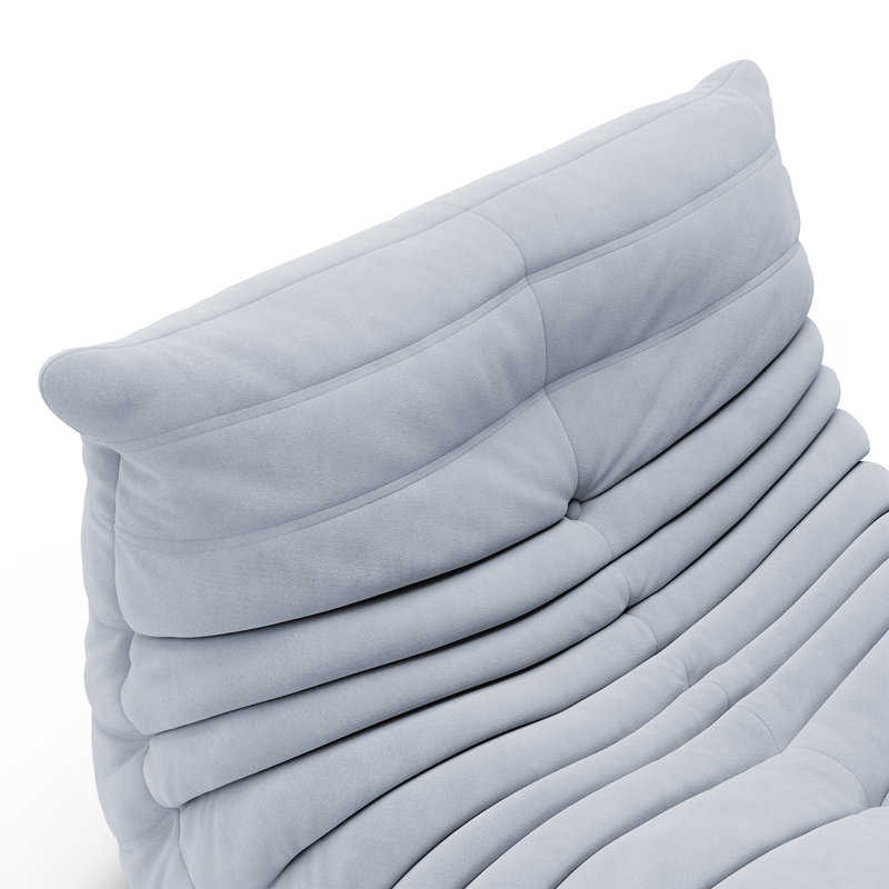 Méridienne à billes Danial, Microsuède / microfibre bleu marine