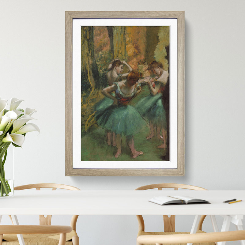 Preparing Ballet Ballerina Dancers by Edgar Degas - Picture Frame Painting on MDF, 65cm H x 48cm W x 2cm D, Oak Framed