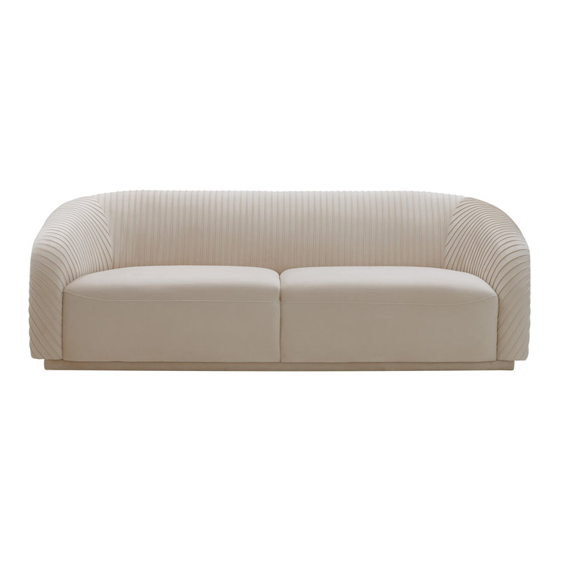 Canapé 90 po en velours moderne avec tissu performant - Yara
