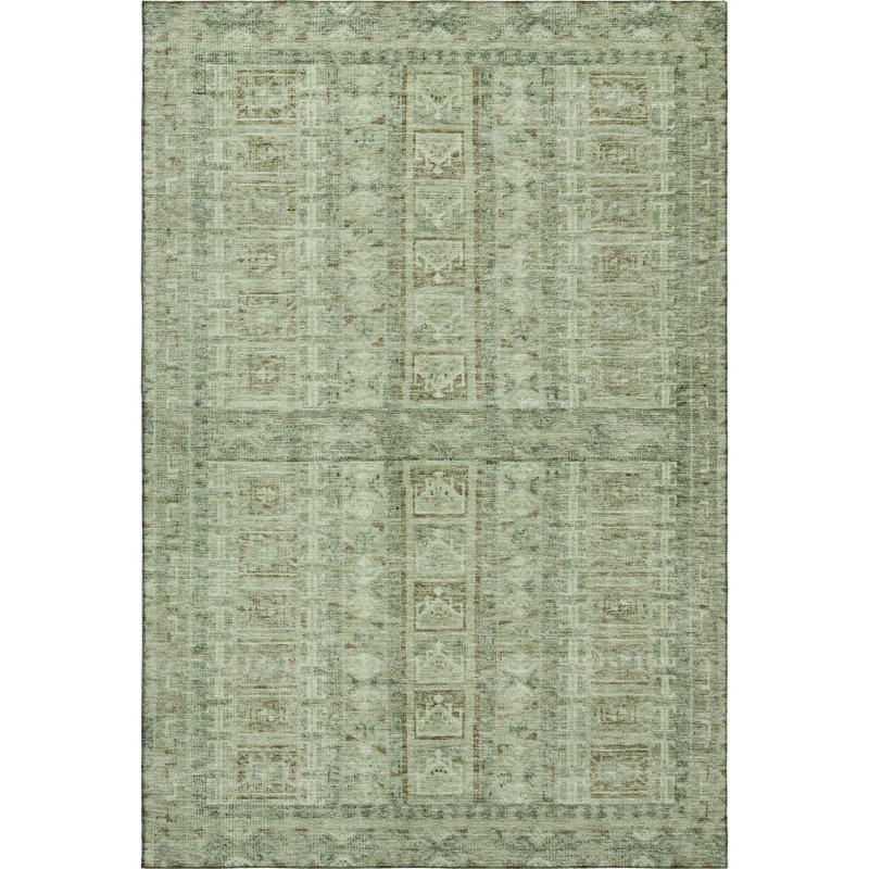 Premium Machine Washable Mayfield Striped Rug, 9' x 12', Sage