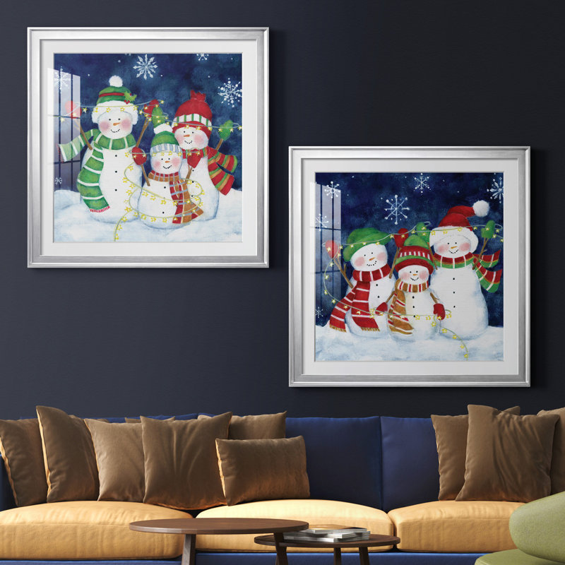 Festive Lights I - ensemble de 2 reproductions d'art encadrées, H 30,5 po x l 61 po x P 1,5 po, Papier avec cadre argenté