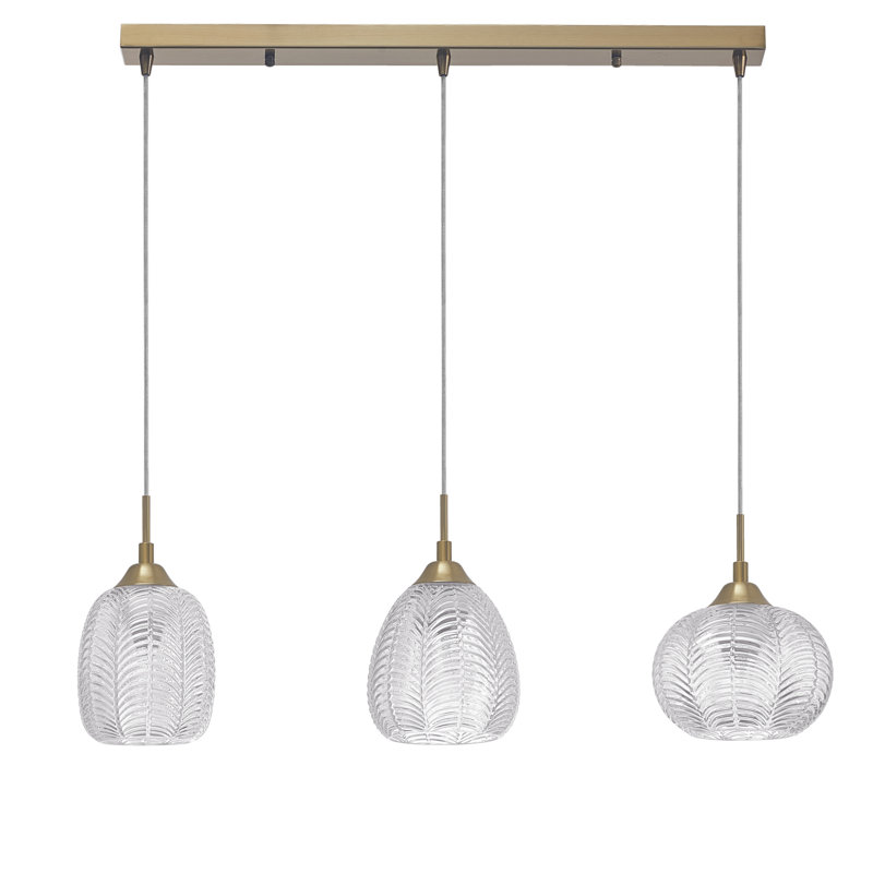 3 - Light Satin Gold Kitchen Island Pendant