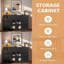 Buffet avec 2 portes, 7 tiroirs et tablette réglable-879987036
