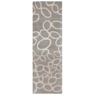 Claudian Hand Tufted Wool/Cotton/Viscose Geometric Rug in Grey
