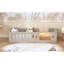 Lit plateforme simple en bois naturel avec garde-corps - style simple