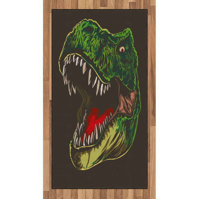 Tapis décoratif en fibre de polyester à haute densité Dinosaur, Rectangle 2 pi 7 po x 5 pi