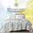 Tropic Leaf Collection Beige/Blue/Brown Microfiber Reversible Quilt Set-1408109573-1456616624