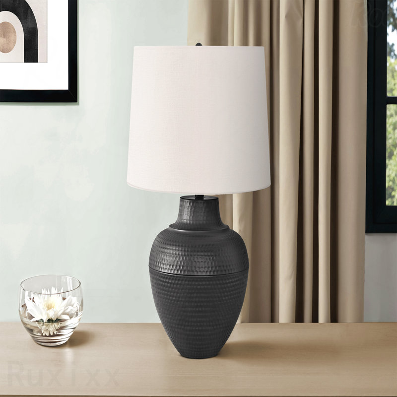 Table Lamp - 26"H, Black Metal Frame