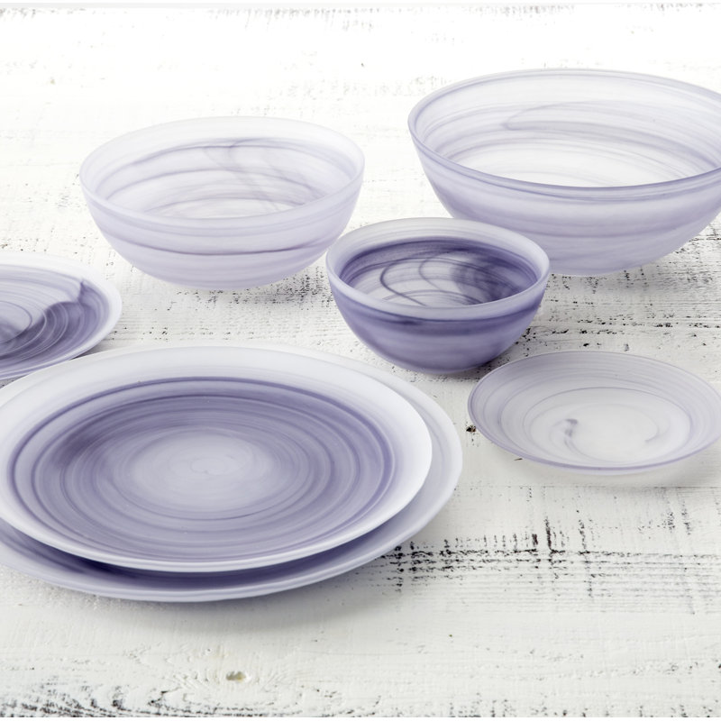 D&V La Jolla Amethyst 9.75" Serving Bowl, Set of 2, Amethyst Purple