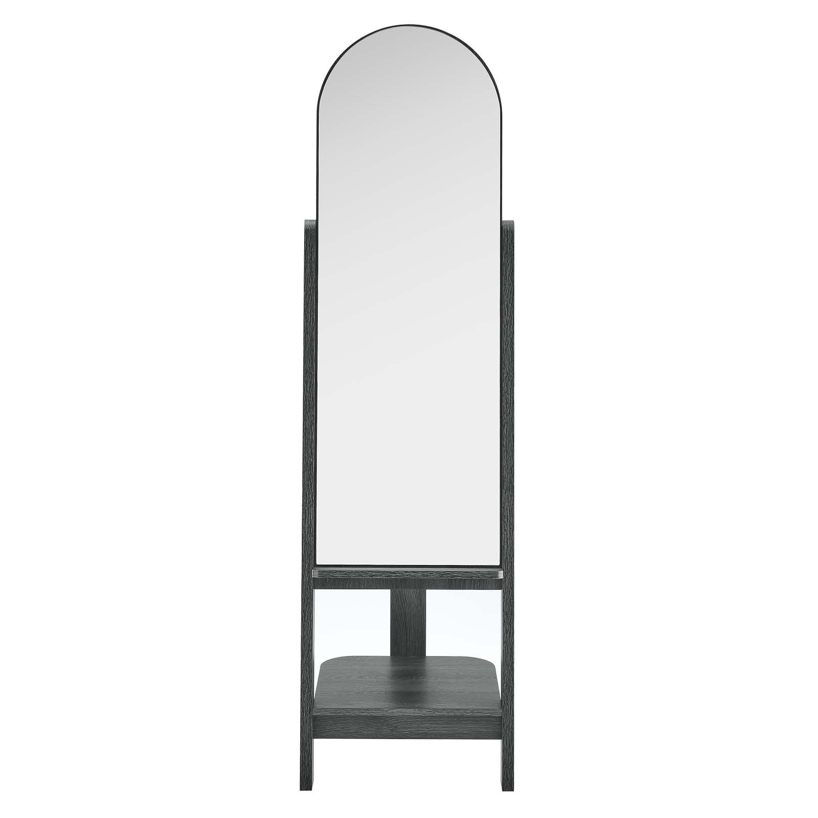 Modway Wood Arch Floor Mirror with Shelves | Wayfair