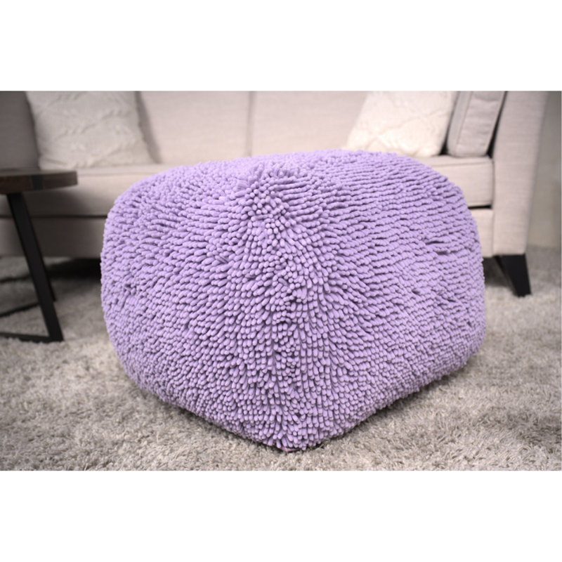 Pouf carré en microfibre Lavender Spongy, Lavande