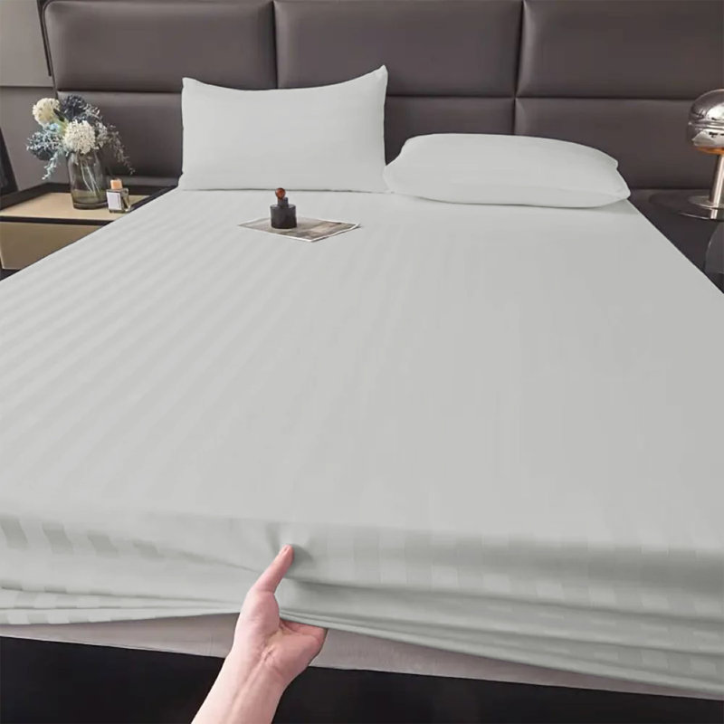 Microfiber Luxury 40cm Deep Fitted Sheet, Silver, Single (3')