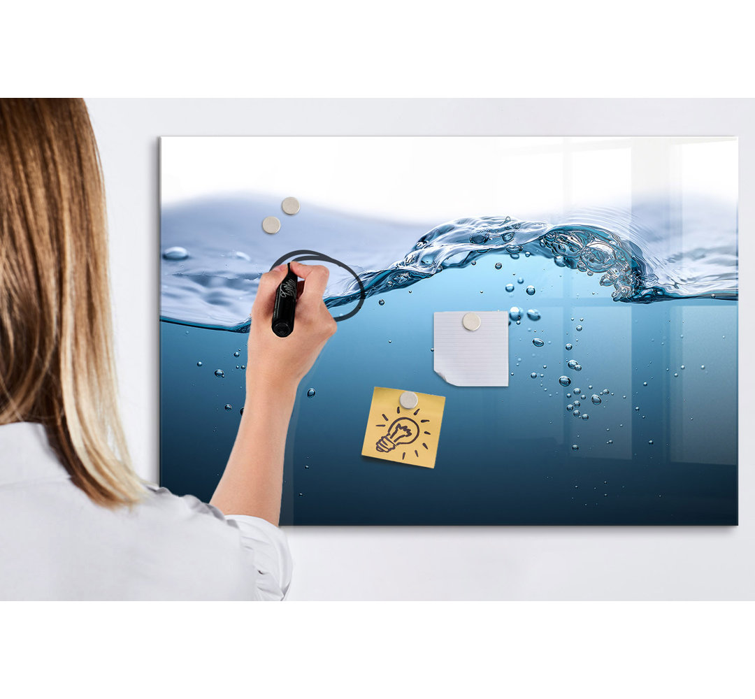 Magnetic Memo Board Whiteboard - 90 x 60 cm - With Marker and Magnets - Water zoom