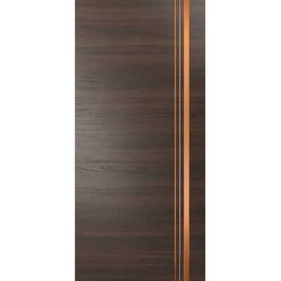 SARTODOORS Planum 1010 | Porte intérieure à dalle pour poche, système coulissant de grange, sans verre, bois, 32 x 84, brun, style moderne