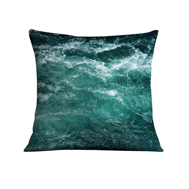 Coussin décoratif avec insert, H 16 po x l 16 po, Bleu / vert abstrait 1