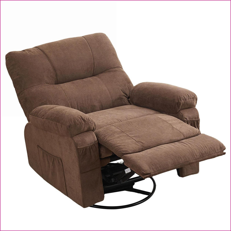 Fauteuils inclinables, pivotants à 360 ° pivotants simples avec coussin moelleux | Noyer brun | Fer + plastique, Brun