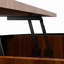 Table basse ronde de 31,5 po avec rangement, table centrale à plateau relevable cannelé, table courbée moderne à bascule pour salon