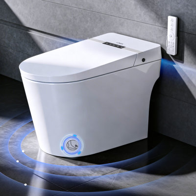 Smart Toilet, Smart Toilet with Bidet Built in,Auto Open Close, Foot Sensor, 1000 MaP Auto Flushing,Smart Heated Seat,Air Dryer, Digital Display
