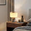 Ensemble de 2 lampes de table en marbre naturel sans fil, à intensité variable, à intensité variable, 3 lumières à DEL avec abat-jour en lin pour bureau de table de chevet