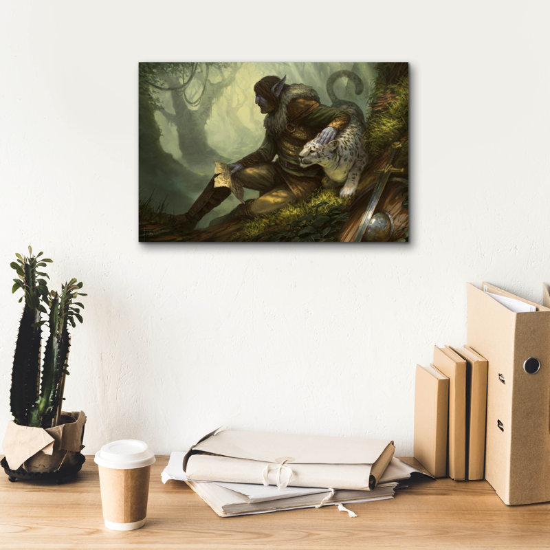 Toile épique «Bjorn and Huntress» par Fesbra, 18 po x 12 po, H 12 po x l 18 po