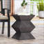 Table d'appoint d'extérieur en béton léger avec piédestal géométrique, durable et prête à l'emploi