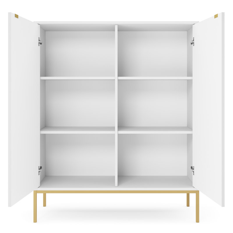 Bernhardine 104cm Sideboard, White/Golden