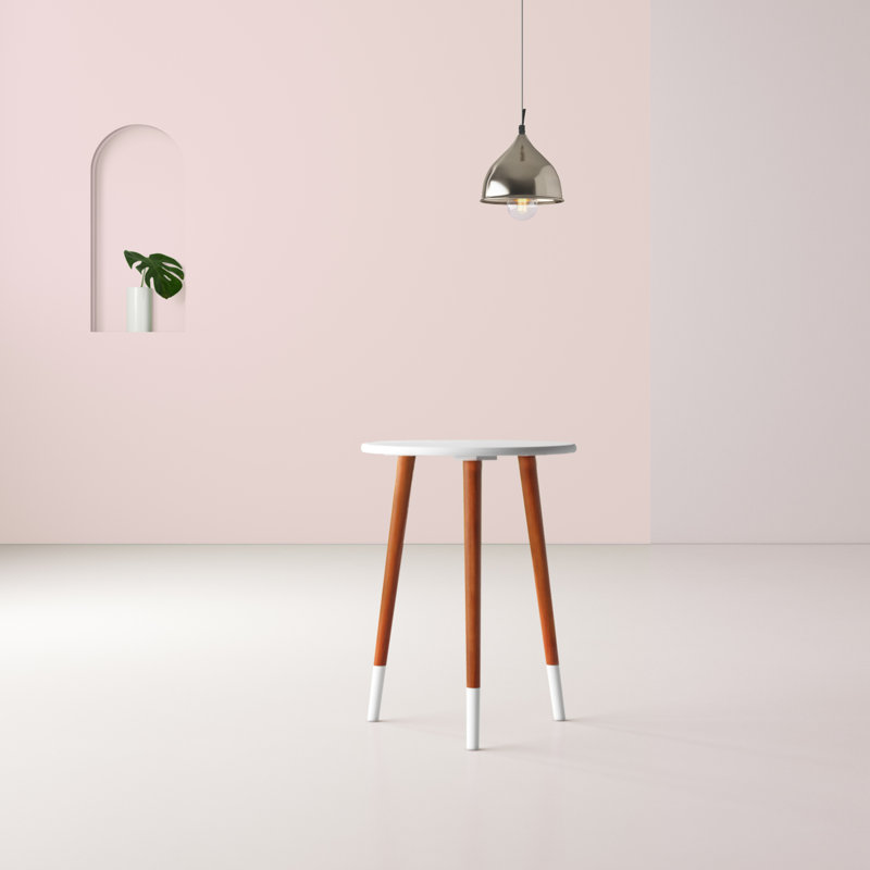 Danka End Table, White/Walnut