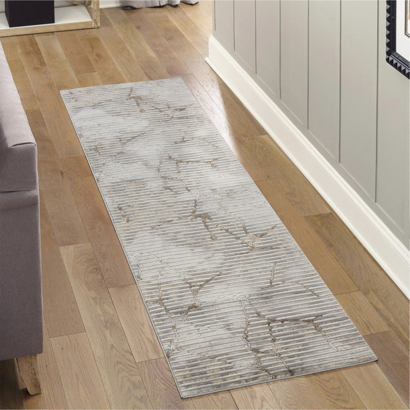 Pavillon de jardin gris 2 pi 7 po X 9 pi 10 po Tapis, Tapis de couloir 2 pi 7 po x 9 pi 10 po