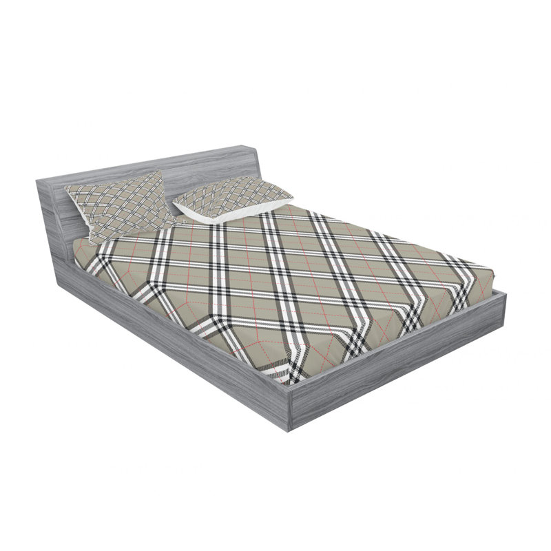 Ensemble de draps Royal Scottish Tan, Ensemble de draps pour lit double avec un drap-hou