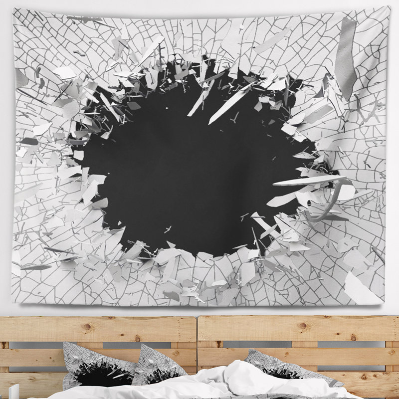 Tapisserie de conception murale abstraite abstraite abstraite en 3d, H 50 po x l 60 po
