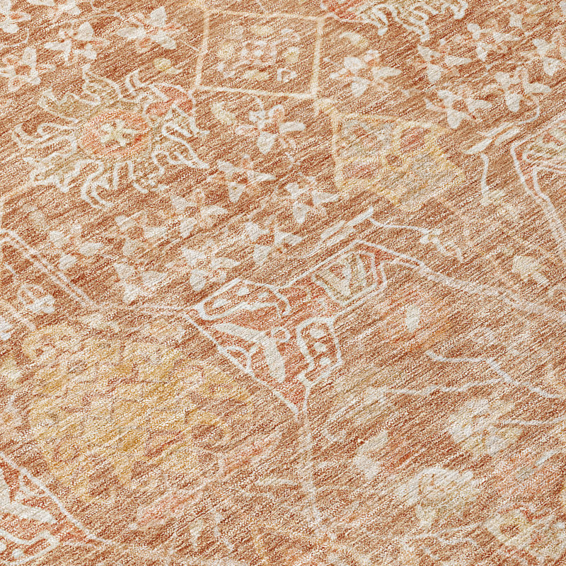 Tapis intérieur / extérieur orange Mila , 8 pi x 8 pi