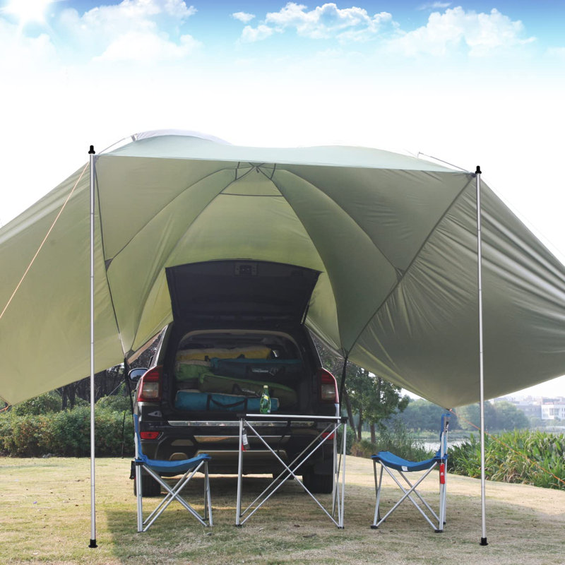 Abri imperméable auvent de voiture de voiture, auvent automatique portatif pour camper, Vert d’armée