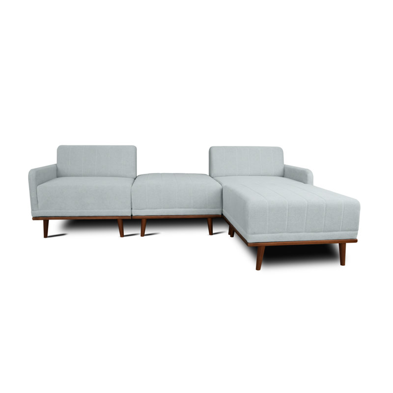 Strouth 4 Seater Sofa & Chaise, Right Hand Facing, Grey Polyester Blend
