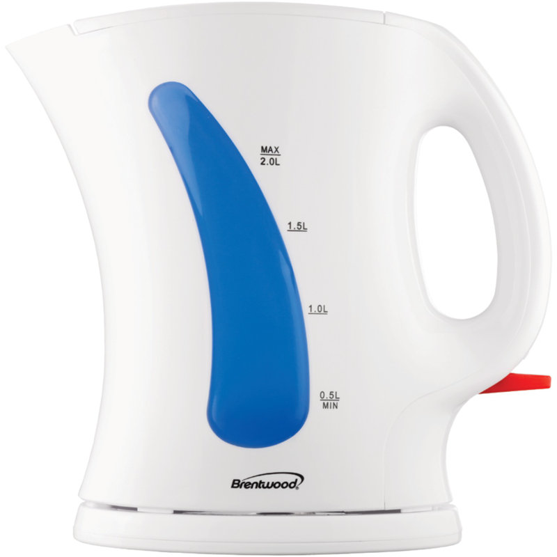 Brentwood Appliances 2.11 Quarts Plastic Electric Tea Kettle, White